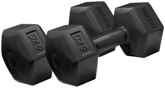 
IRON GYM, 
FIXED HEX DUMBBEL 6KG PAIR, 
Detail 1
